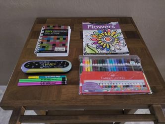 Pack Of Color Markers,Marker Color Book & Crossword Puzzle Lap Pad Kit