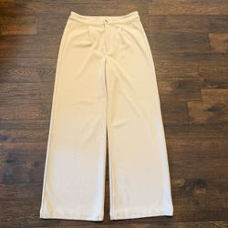 Sincerely Jules Women's Cream High Rise Pleated Wide Leg Trouser Pants Size 5