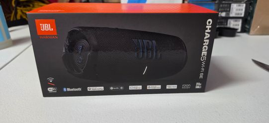 JBL Charge 5 Wi-Fi SE Portable Bluetooth Speaker, IP68 Waterproof, Black/Blue