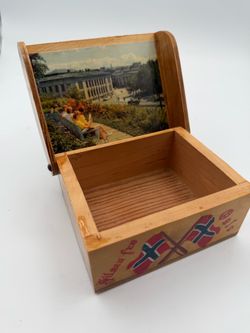 Vintage Norwegian Wooden Souvenir Box Oslo