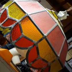 Swag Light- Tiffany Style Leaded Glass "Vintage" 