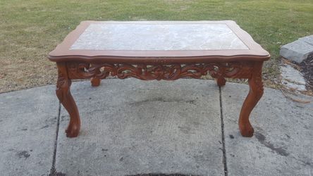 Carved Marble Coffee Table