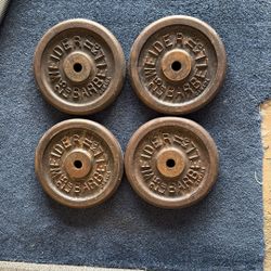 4 - 25 Pound Weider Standard Weight Plates( 1 Inch)