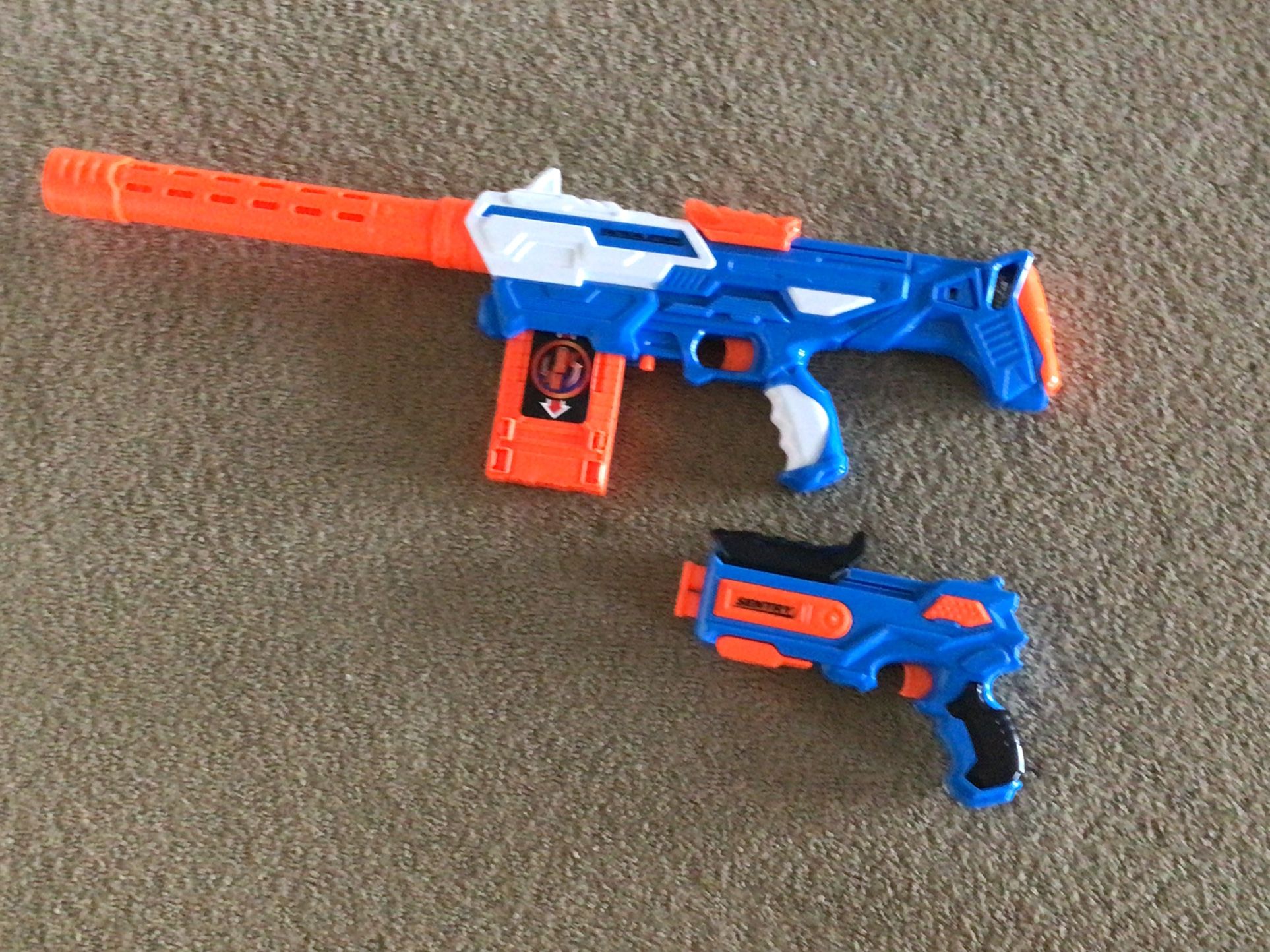 Tactical storm Nerf gun and sentry pistol.