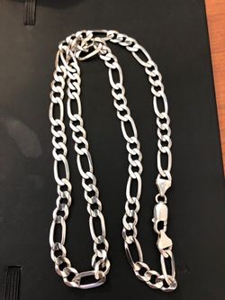 14k White Gold RCI Figaro Chain