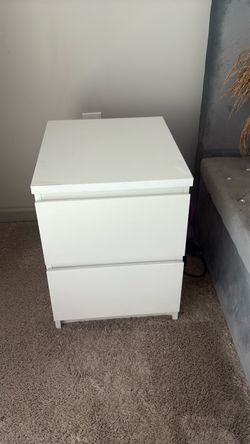 IKEA White 2-Drawer Nightstands – Set of 2
