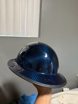 Full Brim Hard Hat Blue Carbon Fiber