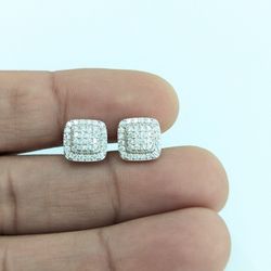 925 Sterling Silver Moissanite Diamond Stud Earring 
