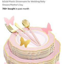 30 Guests Party Dinner Set Desechables Para 30 Invitados