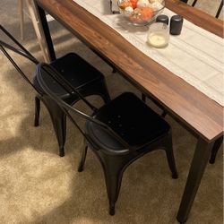 4 Black Metal Dinning Chair 