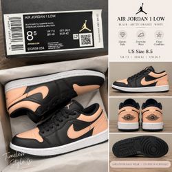 Air Jordan 1 Low Black / Arctic Orange – Size 8.5