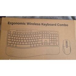 PRE-HOLIDAY SALE!!! 2.4G Ergonomic Keyboard and Mouse Combo Cushioned Palm Rest
