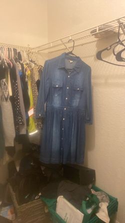 Denim Button-Down Shirt Dress