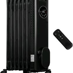 0874: New PROUS Oil Filled Heater 1500W, 360° Whole-Home Warmth Oil Heater with Thermostat, Electric Heating Radiator with Remote, Quiet, 4 Modes, 24H