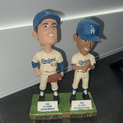 Don Drysdale And Maury Wills Dodger Bobbleheads