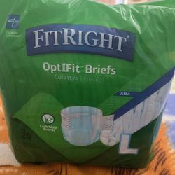 (Diapers) FitRight Adult Incontinence Briefs, Diapers with Tabs, Ultra Absorbent,   13  Count.  LARGE