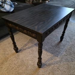 Spanish Style Side Table with Ornate Carvings