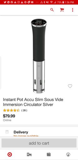 Instant Pot Accu Slim Sous vide Immersion Circulator Silver