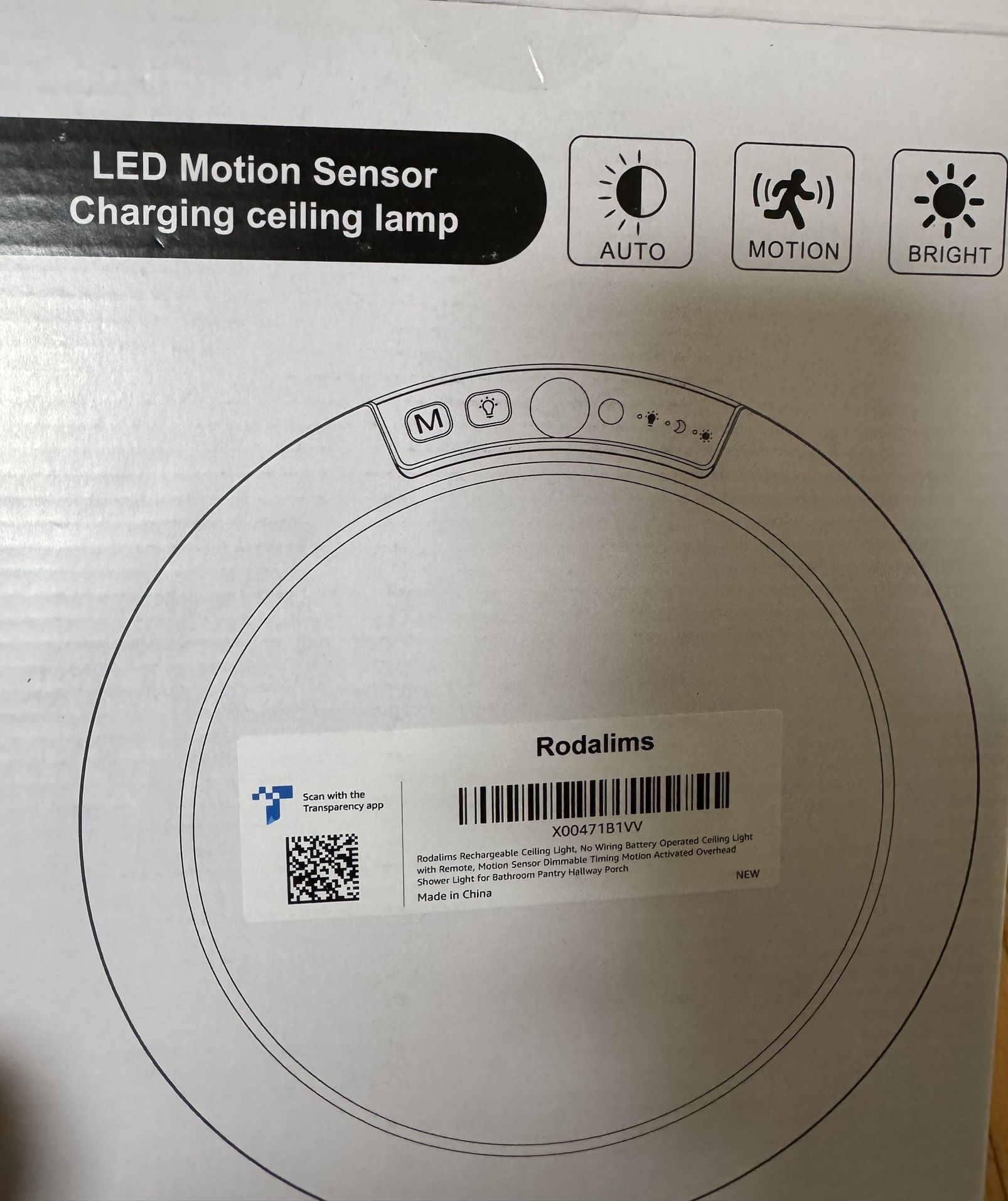 LED Motion Sensor Charging Ceiling Lamp