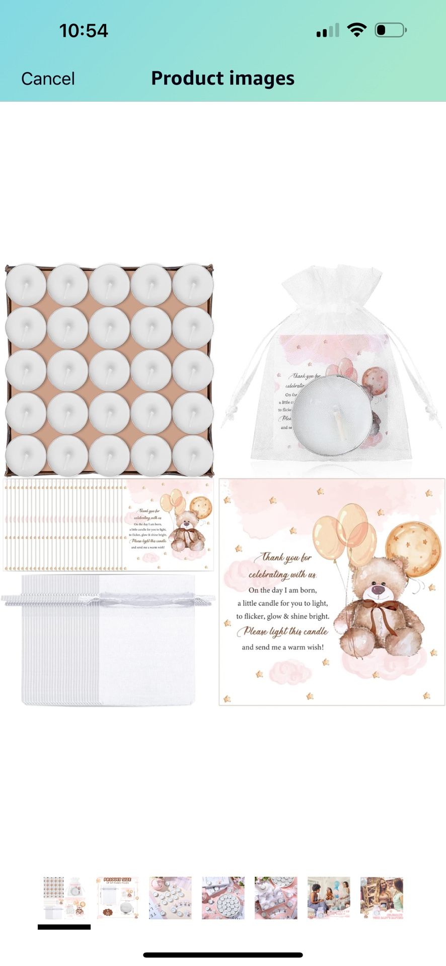 Baby shower Teddybear Candle Favors