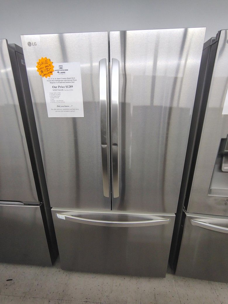 $1150(MSRP$3199, Save $2049) LG SMART French 3 Door Refrigerator With Door Cooling+ and Cool Guard