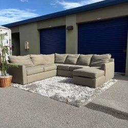 Gray Kevin Charles Fabric U-Shaped Chaise Sectional-DELIVERY AVAILABLE