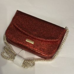 Jimmy Choo red glitter clutch or crossbody bag, NWOT
