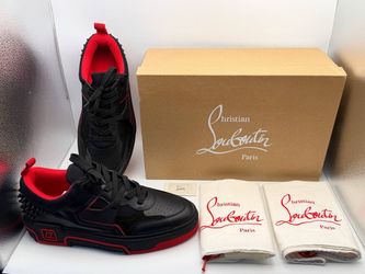 New Christian Louboutin Astroloubi  Sneakers Calf Leather Suede Black Men’s Shoes Size 44