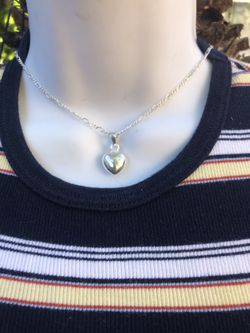 Dije de corazon mediano con cadena plata 925 / silver pure 925 necklaces and charm