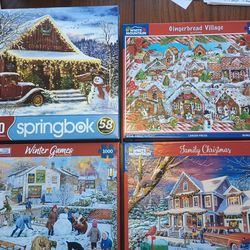 4 Beautiful Winter/Christmas Jigsaw Puzzles
