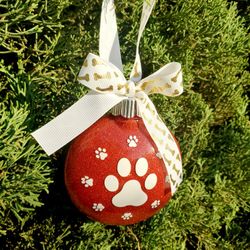 Doggie Paw Print Christmas Ornament 