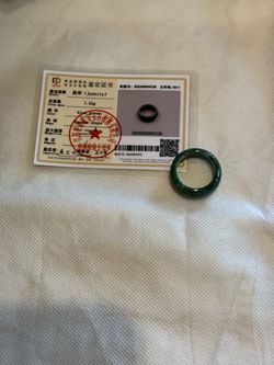 100% Natural Jadeite Jade Type A Jade Deep Green Polished Dome Unisex Band Natural Jadeite Ring with Certificate