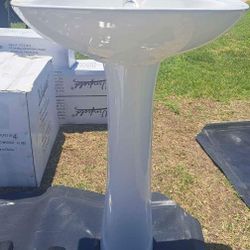 Brand New Sink And Pedestal 50.00 Set