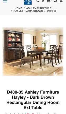 Ashley furniture Hayley dark brown rectangle dining table