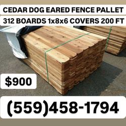 1x8x6 Cedar Dog Eared Pickets 312 Pieces  $900 Delivered