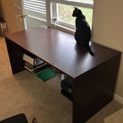 Large red wood desk