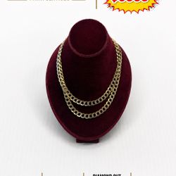 YELLOW GOLD DIAMOND CUT 14KT CHAIN 22”