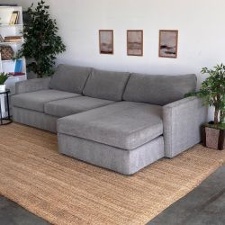 Gray Kevin Charles Sectional Sofa with Chaise, Deep Seats, Free Delivery!