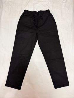 Black Elastic Waist Drawstring Pants