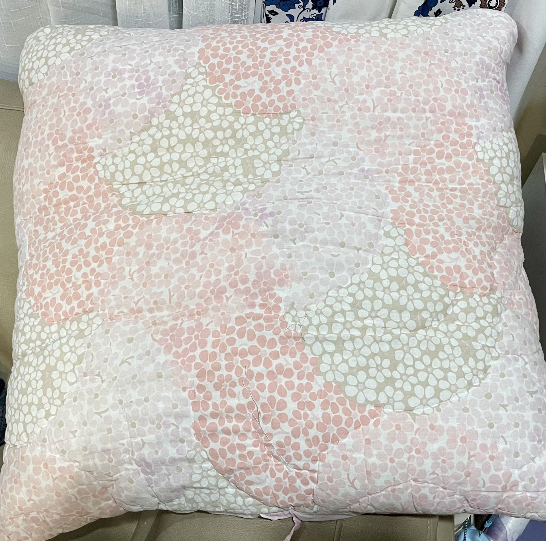 Pottery Barn Cherry Flower 25” Pillow Case