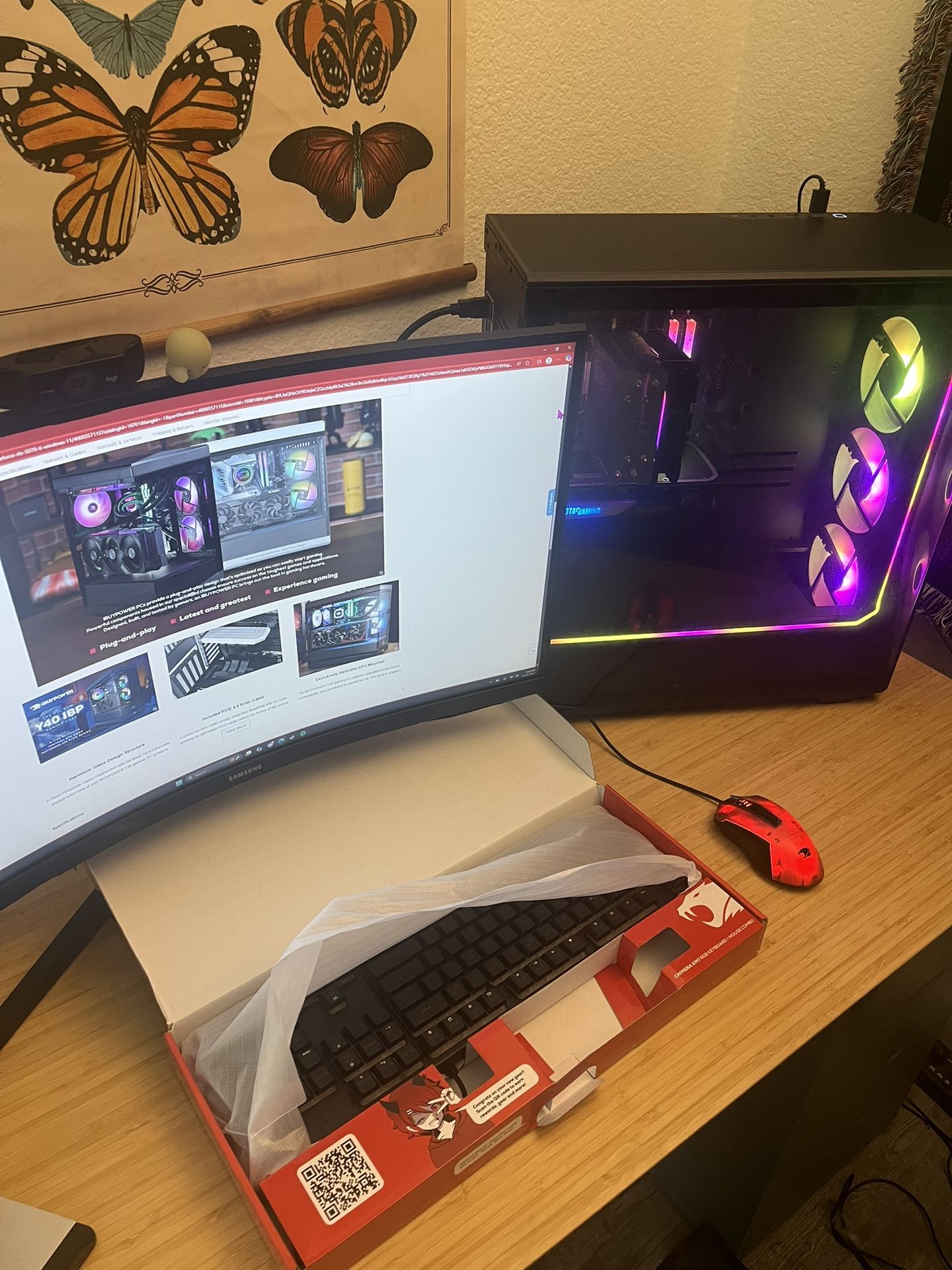 Pc With Keyboard And Mouse