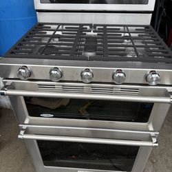 Kitchen aid gas range  Double oven convection stainless steel