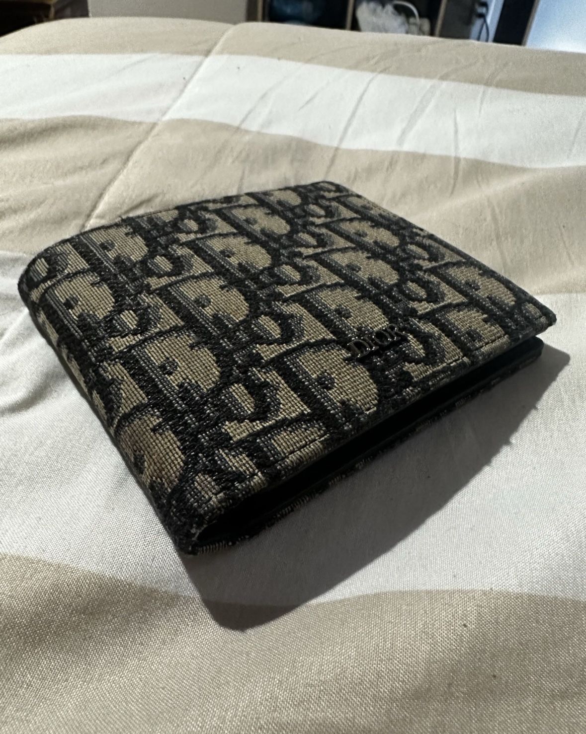 Dior Wallet Beige and Black Dior Oblique Jacquard
