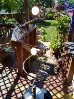 Silver metal spiral lamp