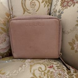 Authentic Gucci Dusty Pink French Flap Wallet Small