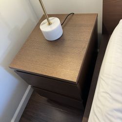 2 Brown IKEA Malm Nightstand 