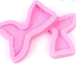 Mermaid Tail Silicone Mold Fondant Cupcake Cake Decorating Baking Tools Handmade Soap Mold Fish Fork tail DIY sugarcraft caketopper