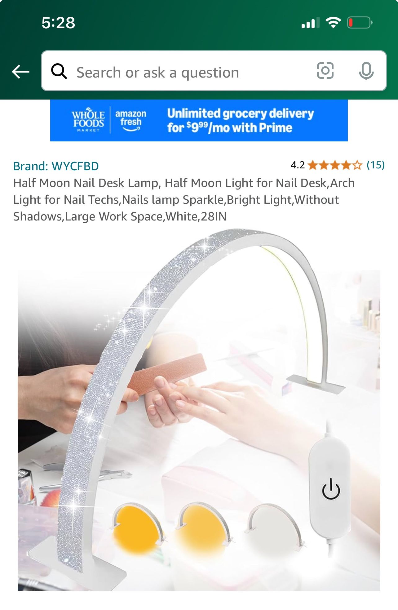 Half moon light For Nail Desk