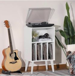 NEW Record Player Stand w/ Vinyl Storage - Holds 160 Albums
