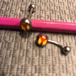 Cuban Flag Belly Button Ring And Eyebrow  Ring